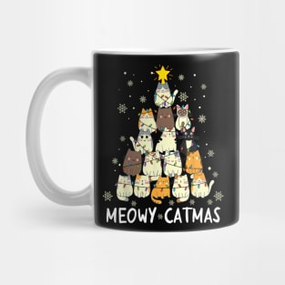 Meowy Cat Christmas Tree Xmas Funny Santa Mug